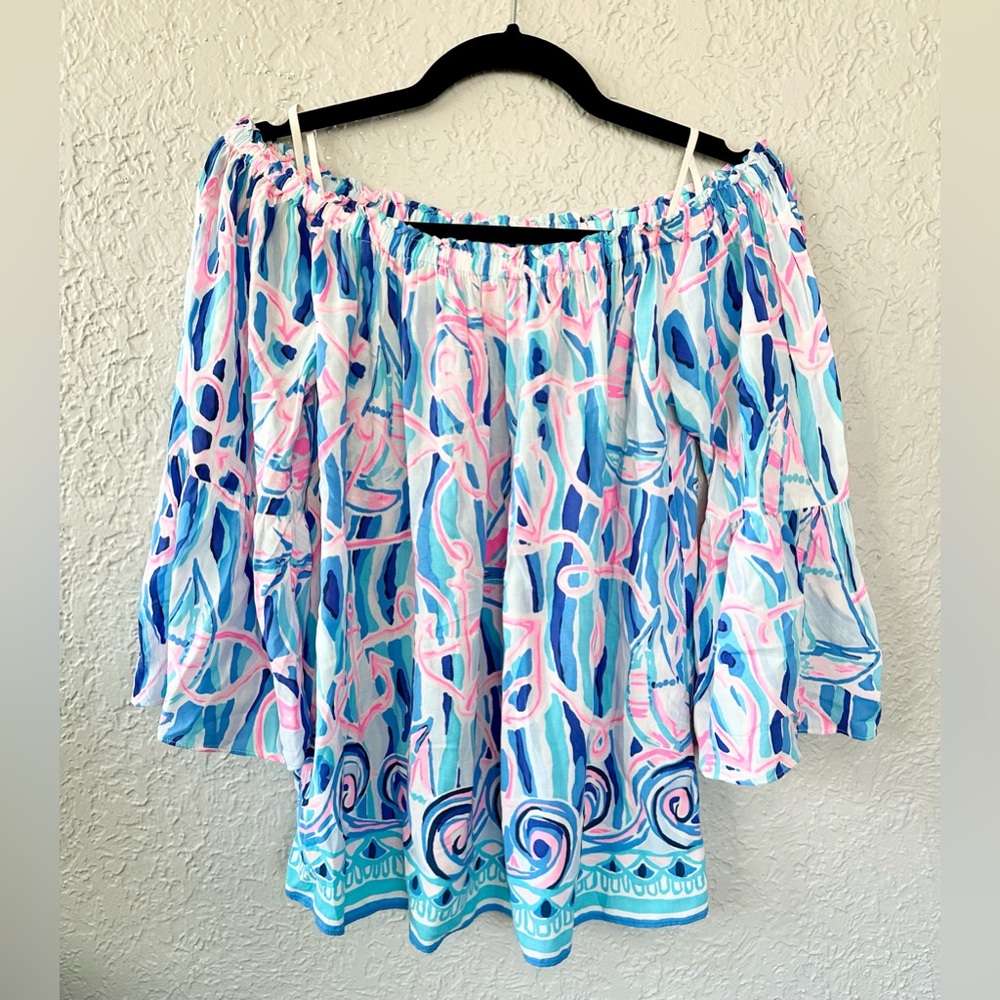 Lilly Pulitzer Nevie Off-The-Shoulder Top small
